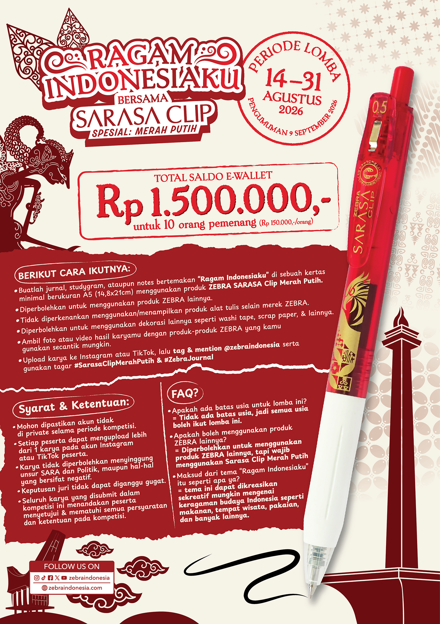 Ragam Indonesiaku bersama Sarasa Clip Merah Putih 2026
